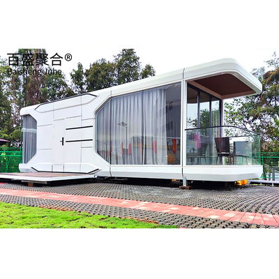Nhà biệt thự trang trí cảnh quan Nhà cápsula táo di động được chế tạo sẵn với sân thượng