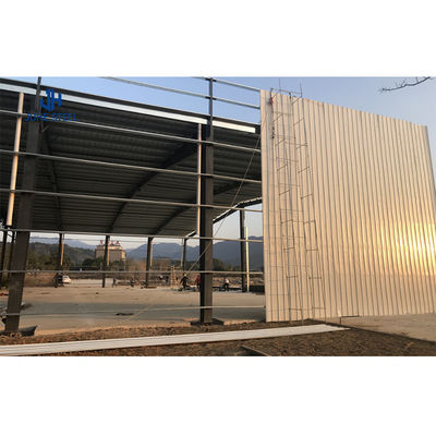 Thép cấu trúc xưởng kho Hangar House với rộng Span H Beam và I Beam Cột