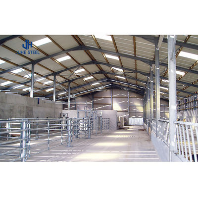 2-10m cao thép cấu trúc bò nhà kho Prefab Tòa nhà với 48mm ống