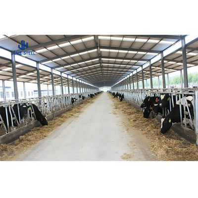 2-10m cao thép cấu trúc bò nhà kho Prefab Tòa nhà với 48mm ống