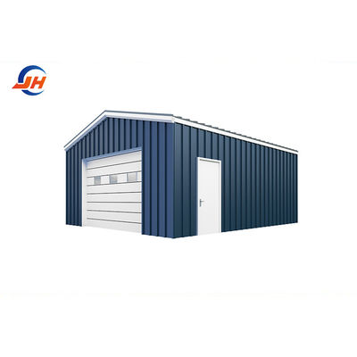 Phần cấu trúc chính Coulmn Steel Frame Workshop cho nhà để xe màu xanh lá cây trong Prefab