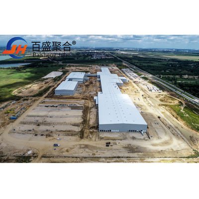 Xưởng xây dựng thép Lưu trữ tùy chỉnh với gạch mái dài và khung kẽm