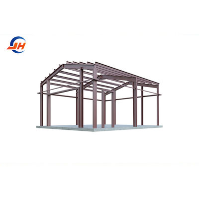 Phần cấu trúc chính Coulmn Steel Frame Workshop cho nhà để xe màu xanh lá cây trong Prefab