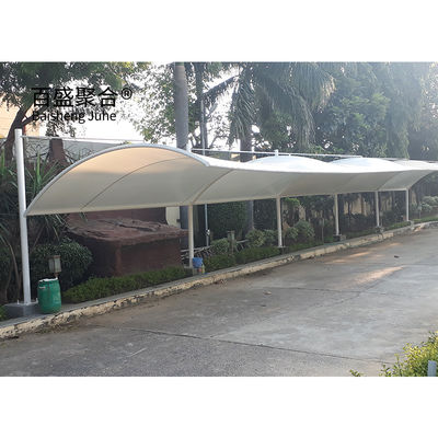 Thép khung Lều đậu xe Nhà kho xe ô tô Thiết kế mái nhà cấu trúc màng kiến trúc Carport