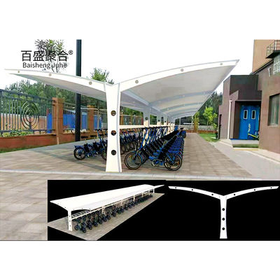 Lưu trữ bãi đậu xe di động với nhà để xe kim loại được chế tạo sẵn và lớp phủ màu trắng