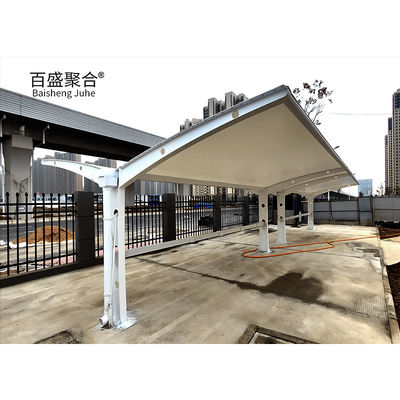 Lưu trữ bãi đậu xe di động với nhà để xe kim loại được chế tạo sẵn và lớp phủ màu trắng