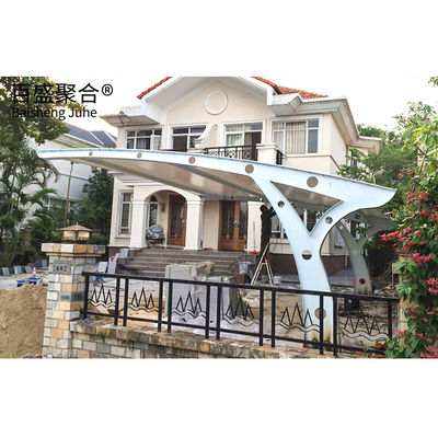 PVDF / PTFE Sail Finishing Cấu trúc thép 10x20 Metal Garage Canopy