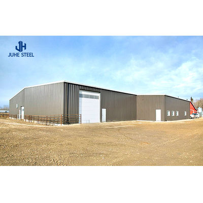 Kim loại Prefab Steel cấu trúc kho với hình dạng H rắn khung chính 200Km / H tải gió